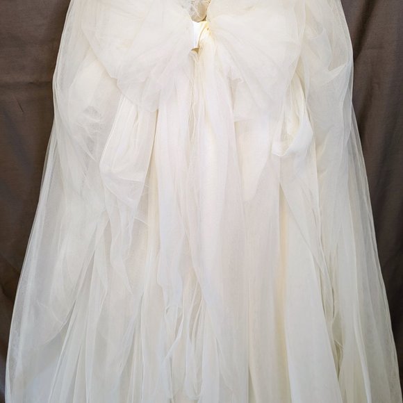 Strapless Wedding Dress with Tulle Slit Skirt - Picture 9 of 16